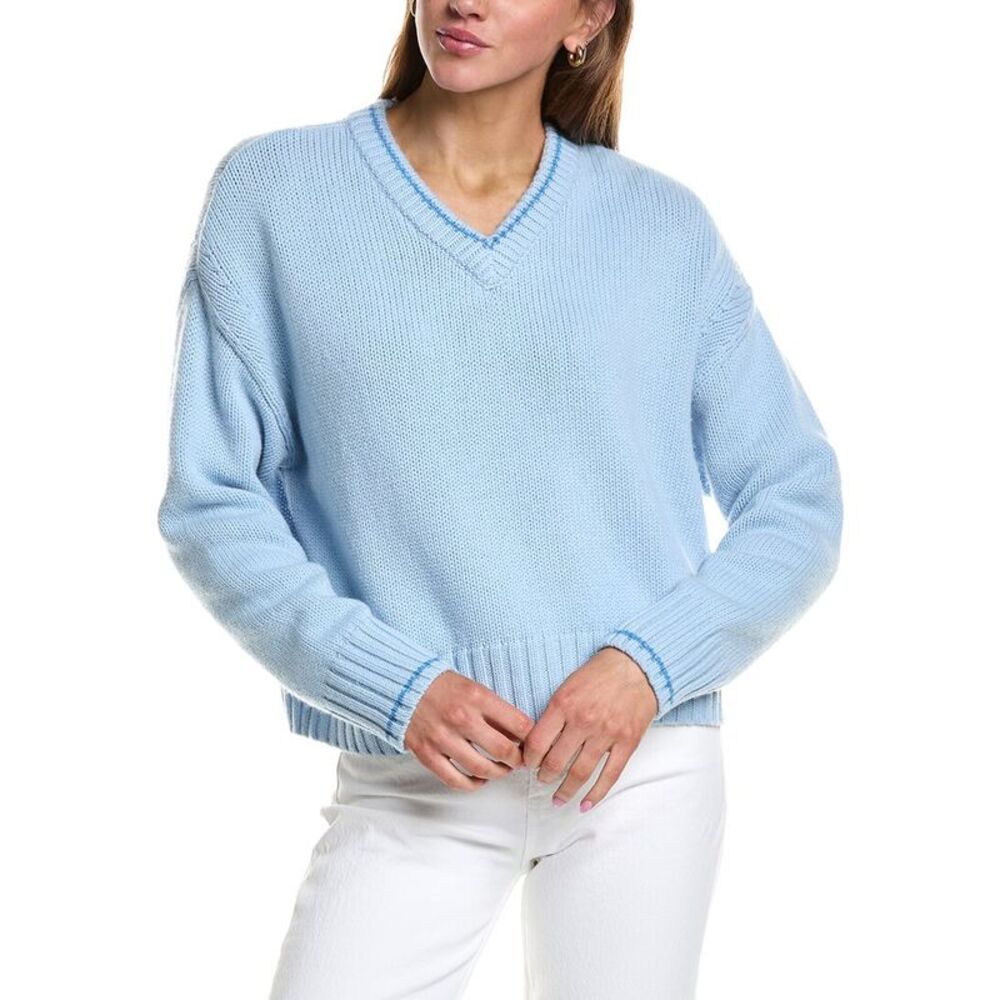 Rowing Blazers Womens Callie V Neck Wool & Cashmere-Blend Sweater